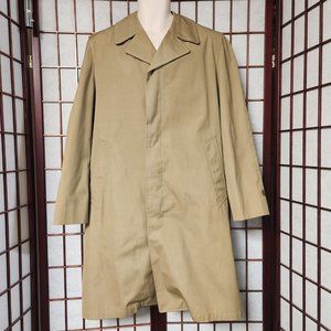 Vintage Wingflite Tan Norseman Cloth Trench Coat Size 36R